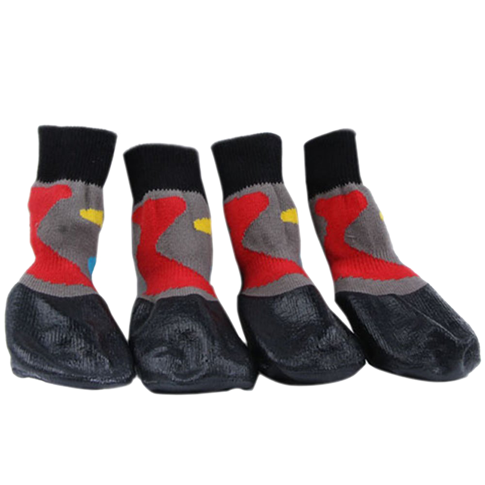 Botas negras impermeables para perros Zapatos para mascotas Botines de nieve para perros