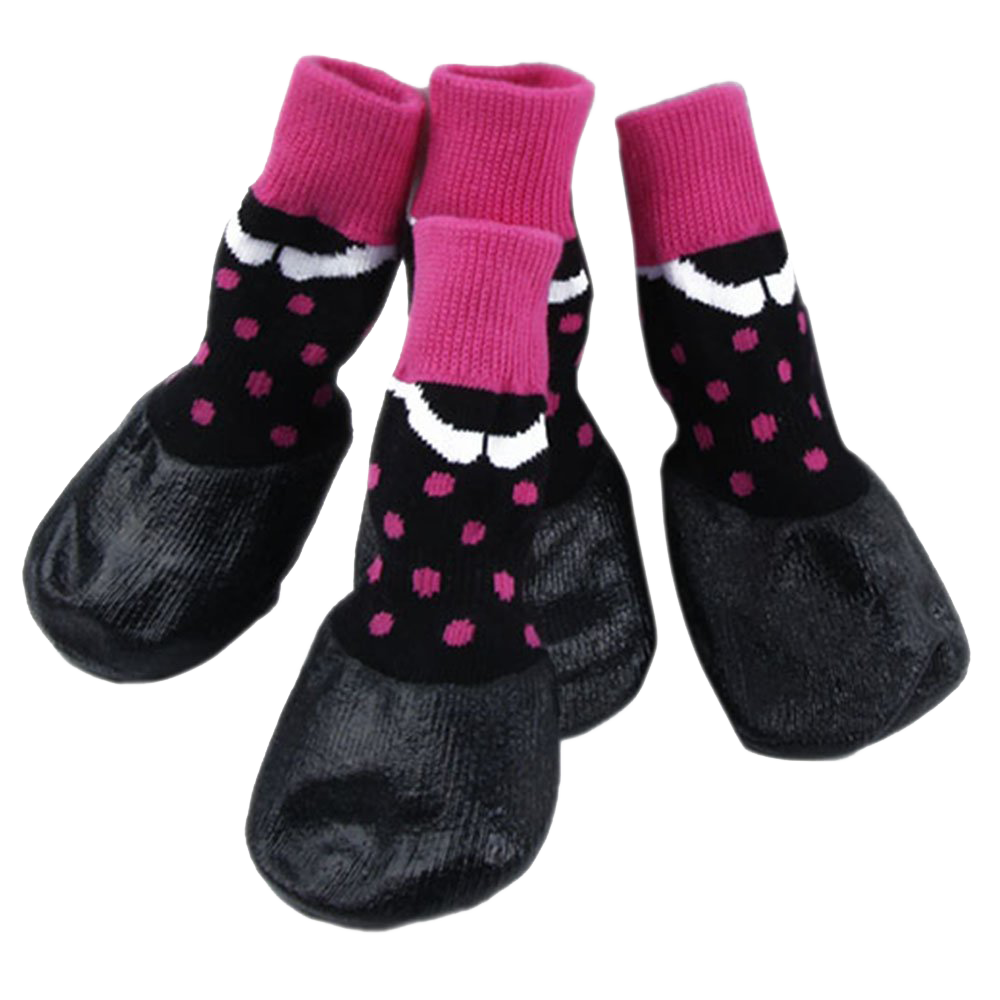 Botas negras impermeables para perros Zapatos para mascotas Botines de nieve para perros