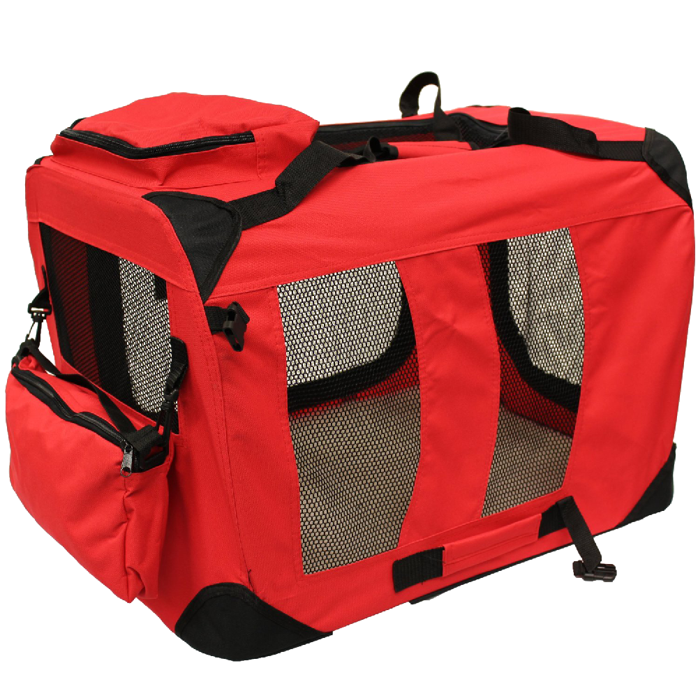 Transportín ligero Mool para mascotas con colchón de forro polar y bolsa para alimentos