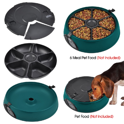Popamazing 6 Days Cat + Dog + Rabbit Meal Automatic Pet Feeder Auto Dispenser